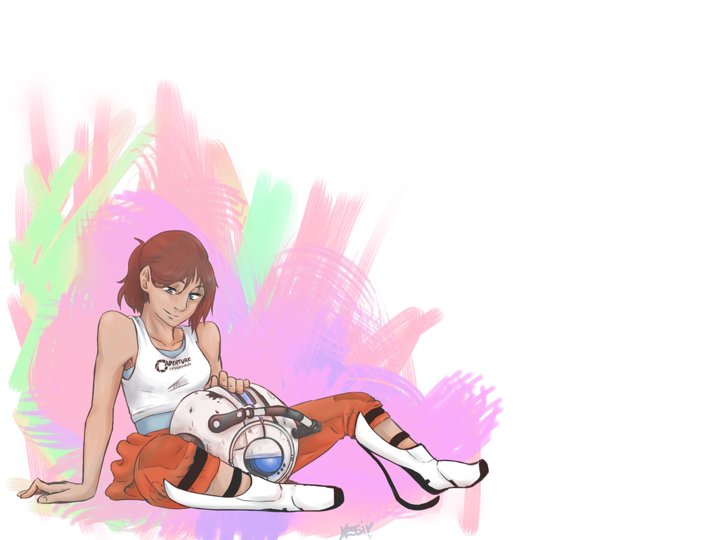 Chell and Wheatley by kessi-san on deviantART